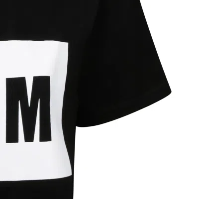 Msgm Black Cotton Clothing T-shirts And Polos In Black