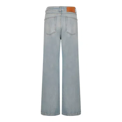 Msgm Blue Cotton Clothing Trousers In Gray