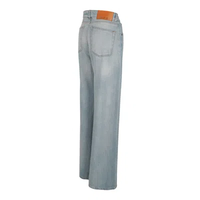 Msgm Blue Cotton Clothing Trousers In Gray