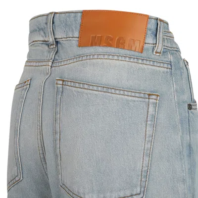 Msgm Blue Cotton Clothing Trousers In Gray