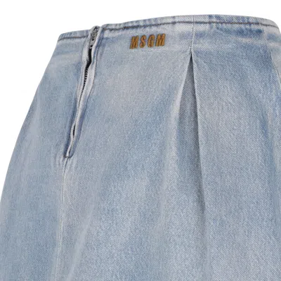 Msgm Blue Cotton Clothing Skirts In Blue