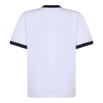 Msgm White Crewneck T-shirt With Logo Print On The Front In Cotton Woman In White