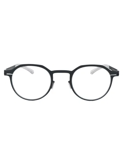 Mykita Indigo Clear Steel Glasses In Black
