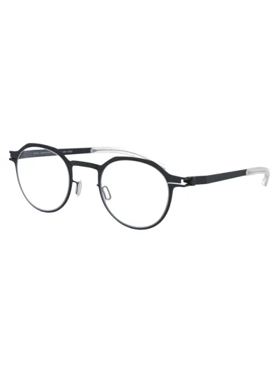 Mykita Indigo Clear Steel Glasses In Black