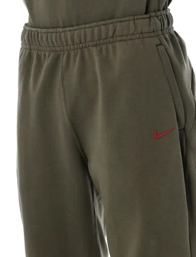 Nike Elastic-waist Fleece Track Pants In Green