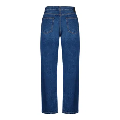 Off-white Indigo Blue Cotton Jeans In Blue