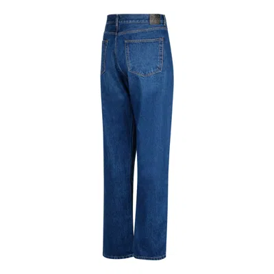 Off-white Indigo Blue Cotton Jeans In Blue