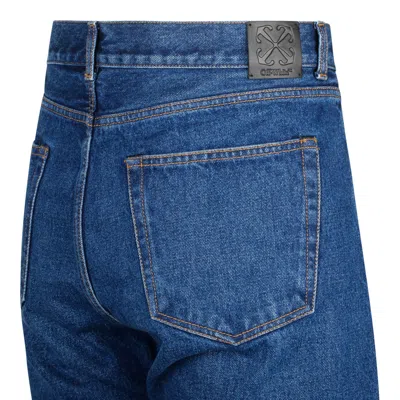 Off-white Indigo Blue Cotton Jeans In Blue