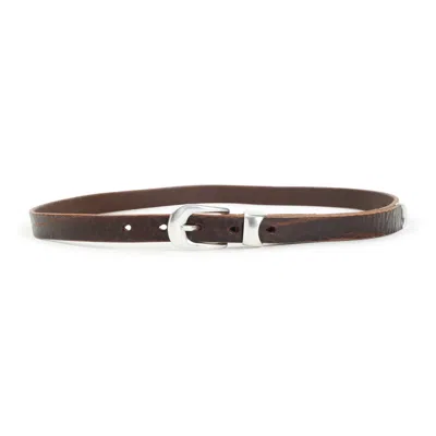 Our Legacy Brown Cow Leather 2 Cm Belt In Brown