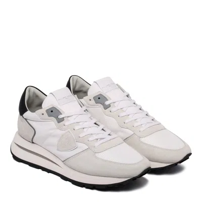 Philippe Model Paris Mondial Blanc Textile Sneakers In Multi