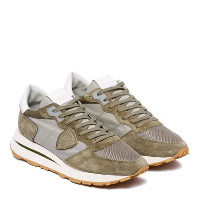 Philippe Model Paris Mondial Vert Nylon Sneakers In Multi