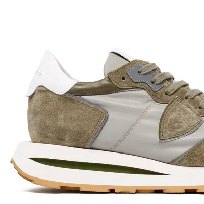 Philippe Model Paris Mondial Vert Nylon Sneakers In Multi