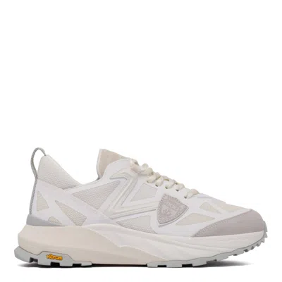 Philippe Model Paris White Nylon Leather Sneakers In White