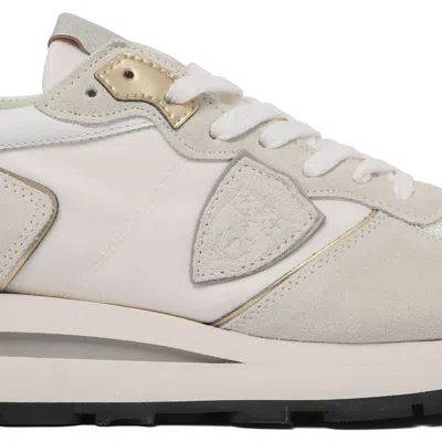 Philippe Model Paris White Leather Nylon Sneakers In Neutral