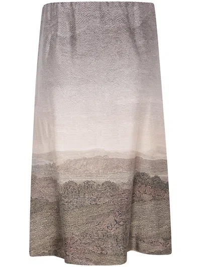 Pierre-louis Mascia Adastrgum Draped Silk-blend Skirt In Multi