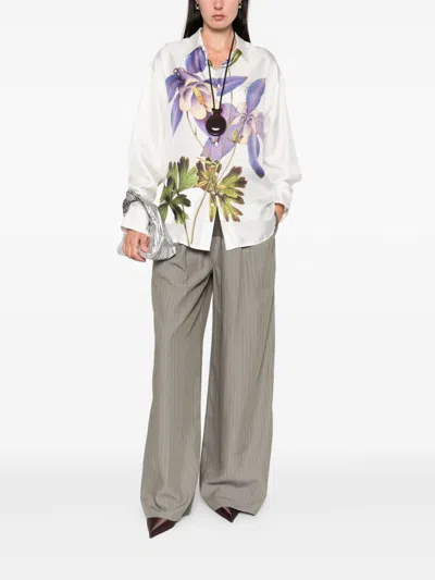 Pierre-louis Mascia Pierre Louis Mascia Printed Silk Shirt In Multi