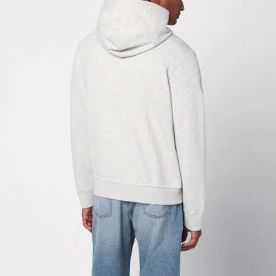 Polo Ralph Lauren Cotton Blend Zip Sweatshirt With Drawstring Hood In Gray