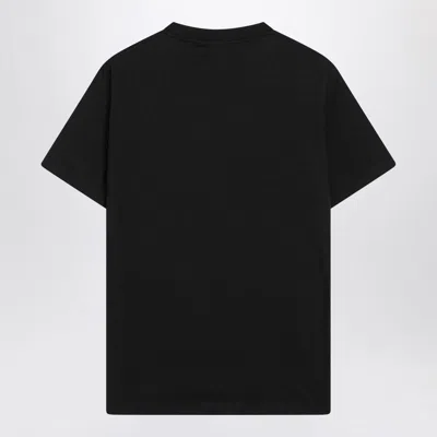 Prada Black T-shirt With Triangle Logo In Black