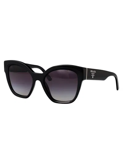 Prada Black Acetate Sunglasses In Black