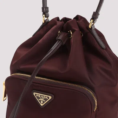 Prada Burgundy Re-nylon Duet Bucket Bag