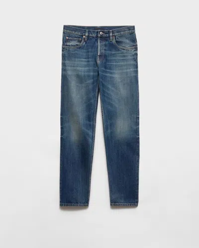 Prada Selvedge Denim Slim Jeans In Blue