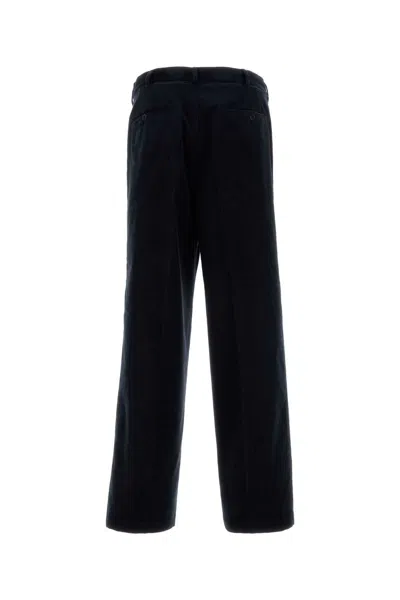 Prada Corduroy Trousers With Back Pockets And Belt Loops In Blue