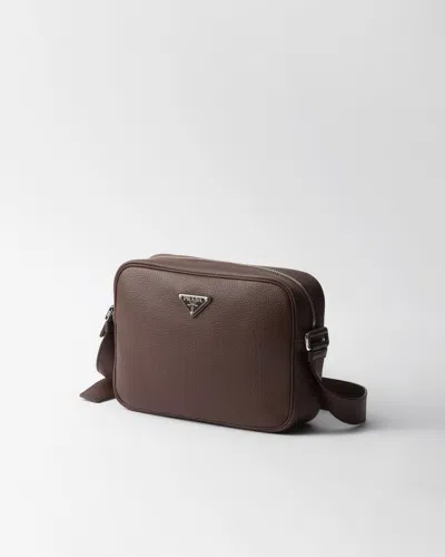 Prada Triangle Logo Leather Messenger Bag