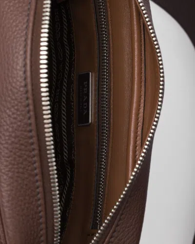 Prada Triangle Logo Leather Messenger Bag