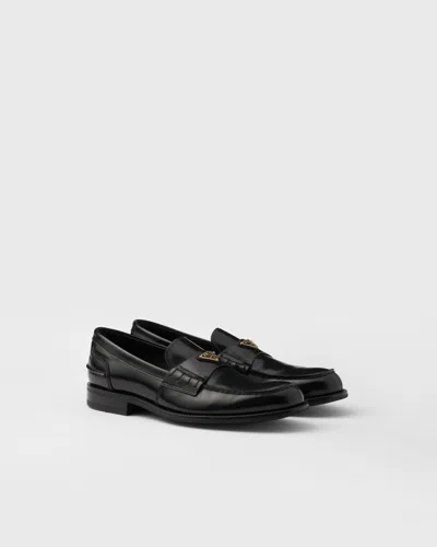 Prada Mocassini Spazzolato In Black