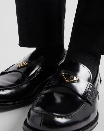 Prada Mocassini Spazzolato In Black