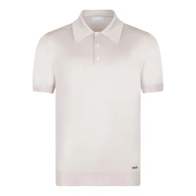 Prada Natural Silk T-shirts And Polos In White