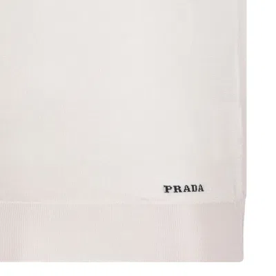 Prada Natural Silk T-shirts And Polos In White