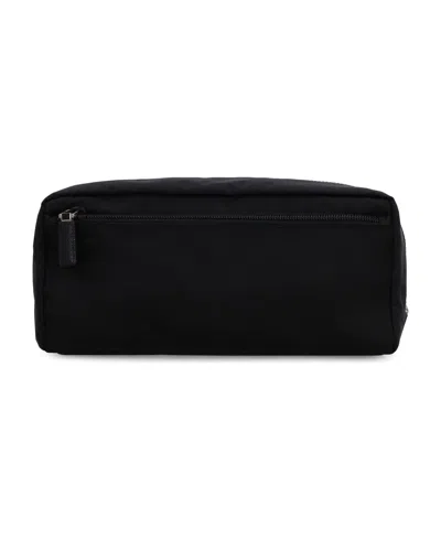 Prada Re-nylon And Saffiano Leather Travel Pouch Accessories In Black