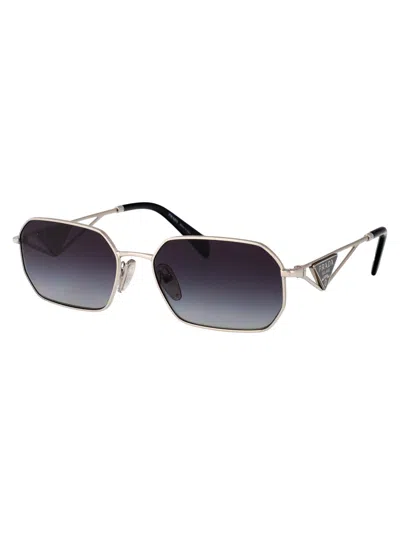 Prada Silver Metal Sunglasses In Metallic