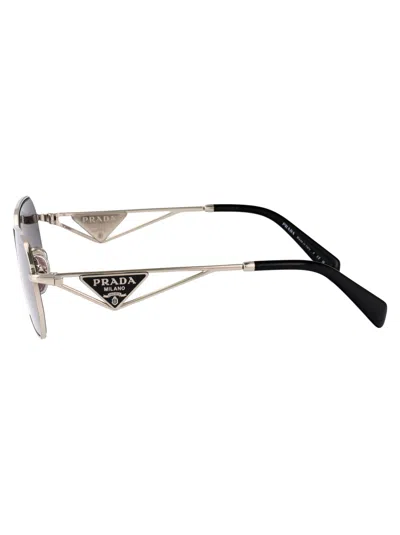 Prada Silver Metal Sunglasses In Metallic