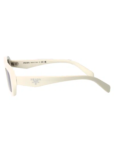 Prada White Acetate Sunglasses In Neutral