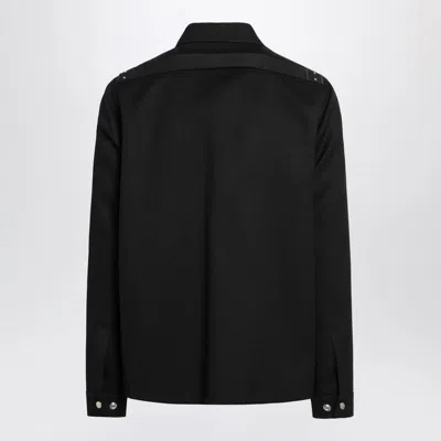 Rick Owens Brad Webbing-trimmed Double-faced Cashmere Bomber Jacket In Black