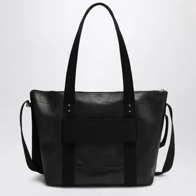 Rick Owens Black Leather Trolley Tote