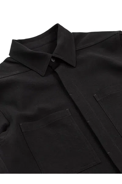 Rick Owens Double-pocket Long-sleeve Shirt In Black