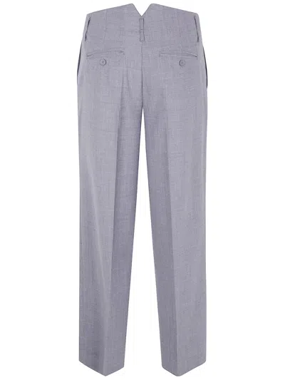 Semicouture Tailored Trousers With Pleats And Pockets In Gray