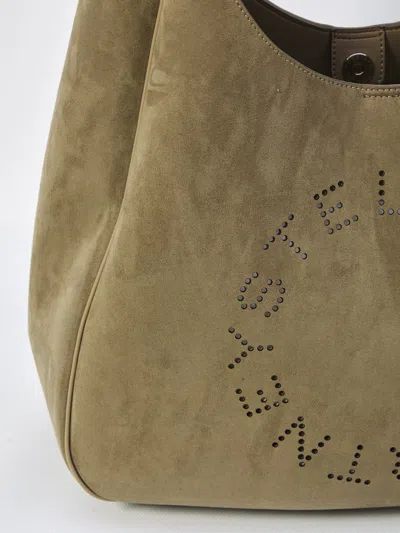 Stella Mccartney Large Khaki Hobo Bag With Logo