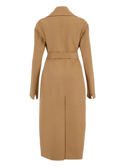 Stella Mccartney Wool Double-breasted Coat In Brown
