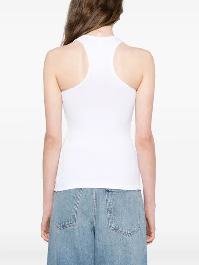 Stella Mccartney Slippery When Wet Flocked Rib Tank In White