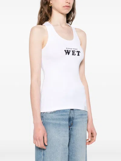Stella Mccartney Slippery When Wet Flocked Rib Tank In White