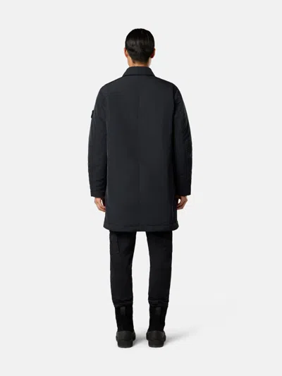 Stone Island Quilted Twill Jacket With Double Pockets In Blue