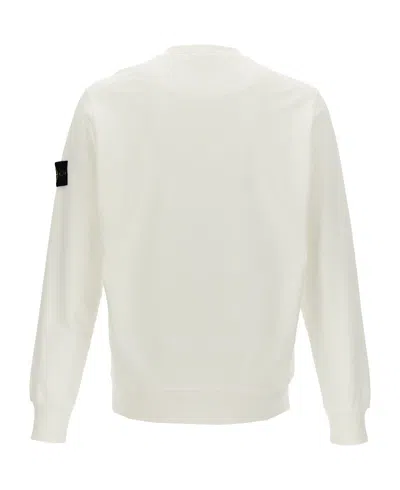 Stone Island Fleece Cotton Sweatshirt In White