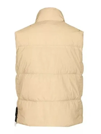Stone Island Down Vest In Lightweight Nylon Reps Jackets Beige In Neutral