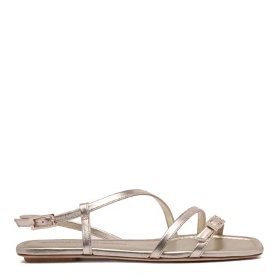 Stuart Weitzman Woman Sandals Platinum Size 7.5 Synthetisches Material In Silver