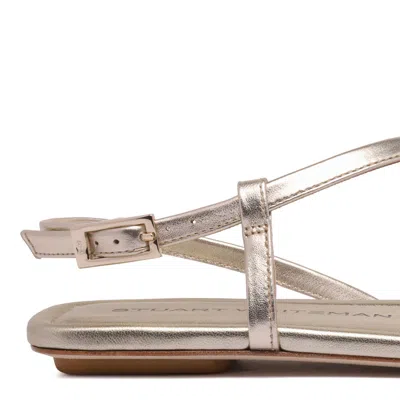 Stuart Weitzman Woman Sandals Platinum Size 7.5 Synthetisches Material In Silver