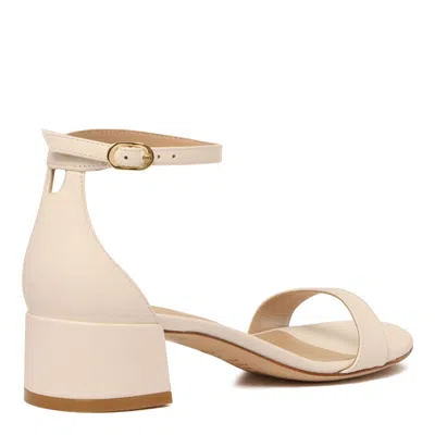 Stuart Weitzman White Calf Leather Sandals In Neutral